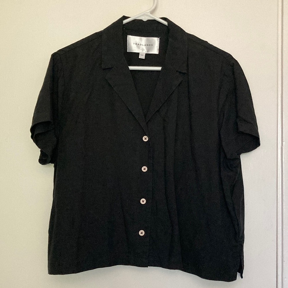 Tradlands Coast Camp Shirt, Black, Size L